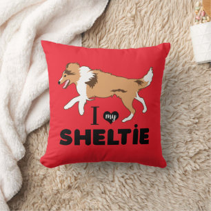 Almofada Eu amo minha prateleira Shetland Sheepdog