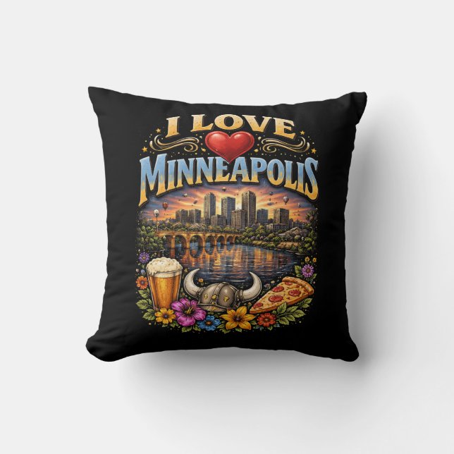 Almofada Eu Amo Minneapolis (Frente)