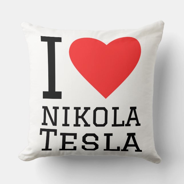 Almofada Eu amo Nikola Tesla  (Frente)