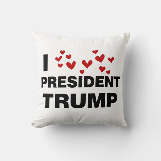 Almofada Eu Amo O Presidente Trump Hearts (Frente)