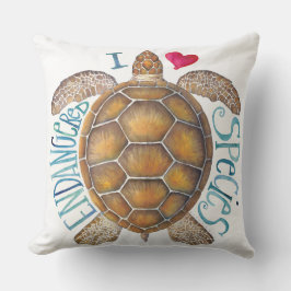 Almofada Eu amo o travesseiro da espécie em vias de