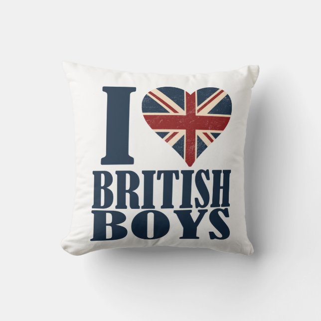 Almofada Eu amo o travesseiro decorativo britânico de Union (Frente)