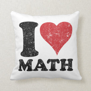 Almofada Eu amo o travesseiro decorativo da matemática (do