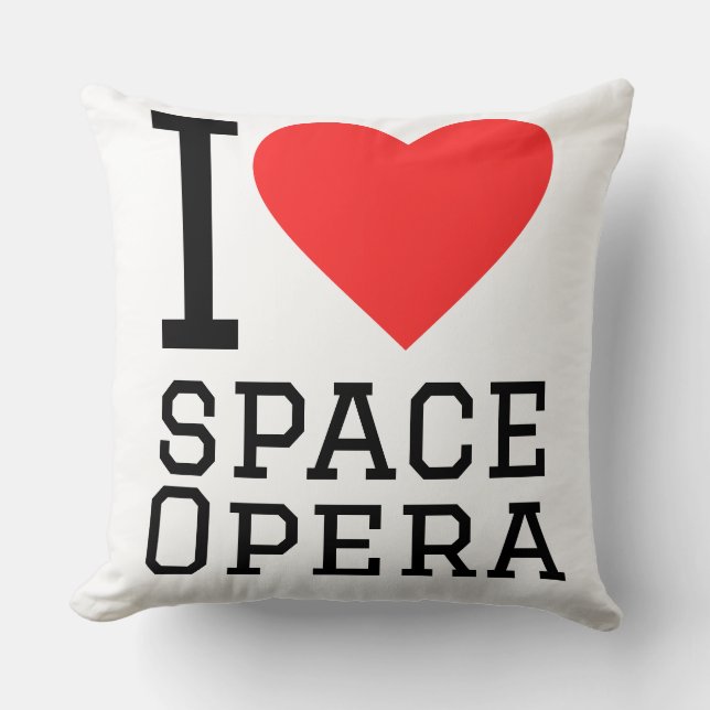Almofada Eu amo ópera espacial (Frente)