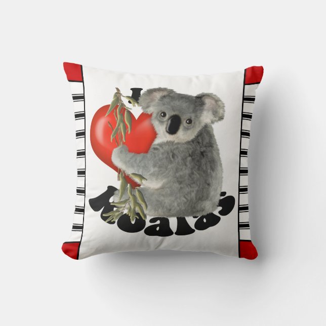Almofada Eu amo os Koalas bonitos (Frente)