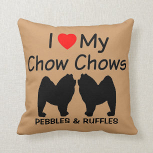 Almofada Eu Amo Os Meus Dois Cachorros De Chow