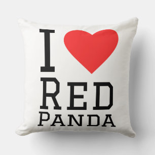 Almofada Eu amo panda vermelho