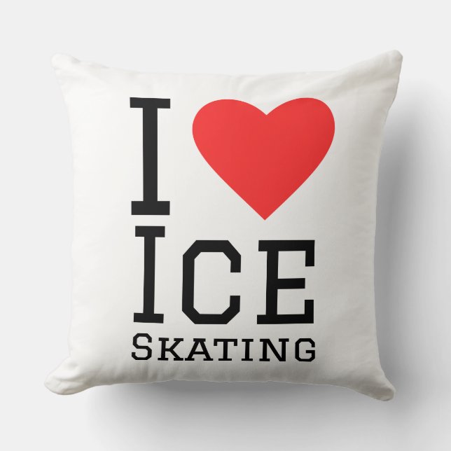 Almofada Eu amo patinação no gelo (Frente)