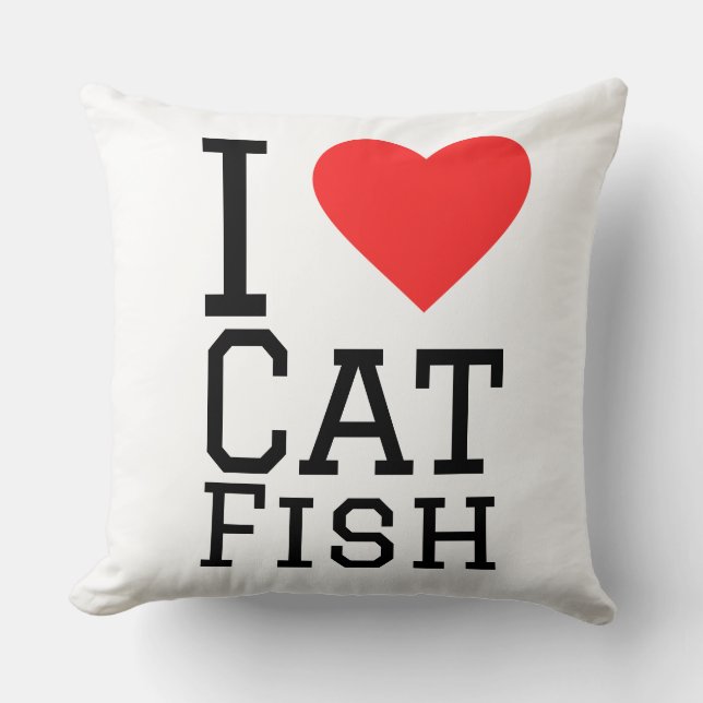 Almofada Eu amo peixe-gato (Frente)