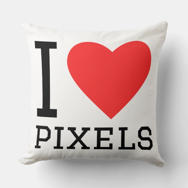 Almofada Eu amo pixels (Frente)