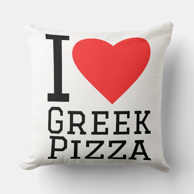 Almofada Eu amo pizza grega (Frente)