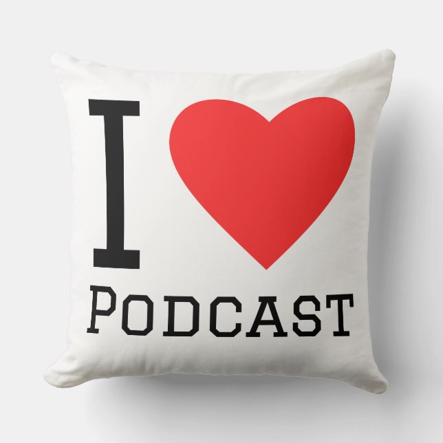 Almofada Eu amo podcast (Frente)