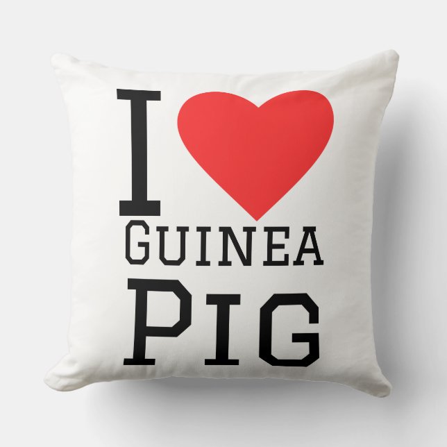 Almofada Eu amo porquinho-da-índia (Frente)