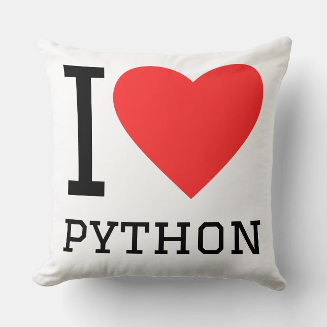 Almofada Eu amo Python (Frente)