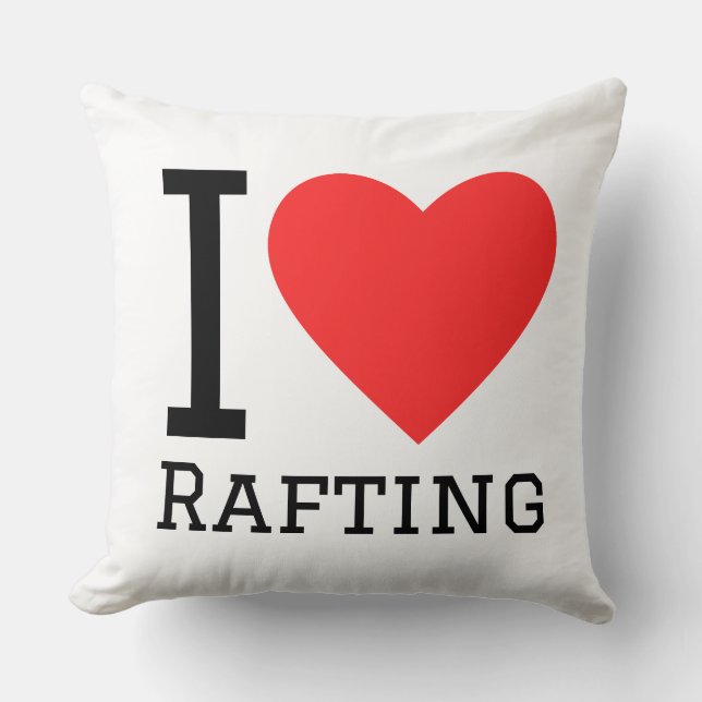 Almofada Eu amo rafting (Frente)