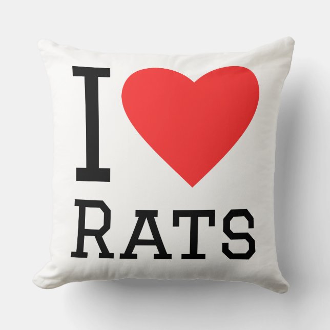 Almofada Eu amo ratos (Frente)