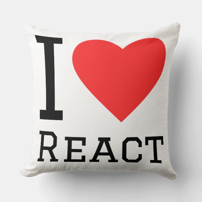 Almofada Eu amo react (Frente)