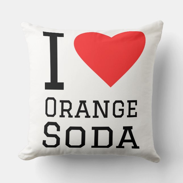 Almofada Eu amo refrigerante de laranja (Frente)