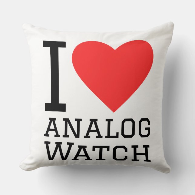 Almofada Eu amo relógio analógico (Frente)