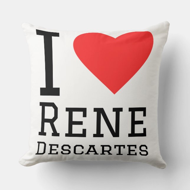 Almofada Eu amo Rene Descartes  (Frente)