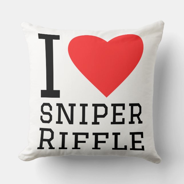 Almofada Eu amo rifle de sniper (Frente)