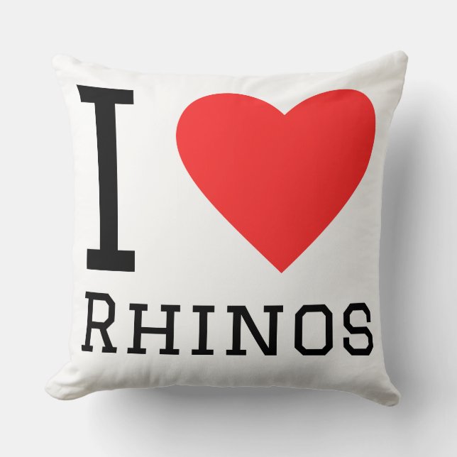 Almofada Eu amo rinocerontes (Frente)