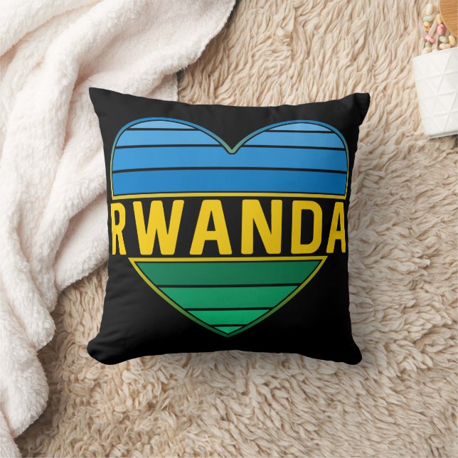 Almofada Eu Amo Ruanda, Ruanda Ruandese Heart (Cobertor)