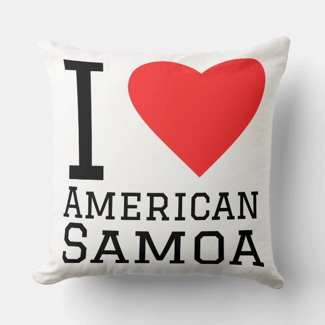 Almofada Eu amo Samoa Americana  (Frente)