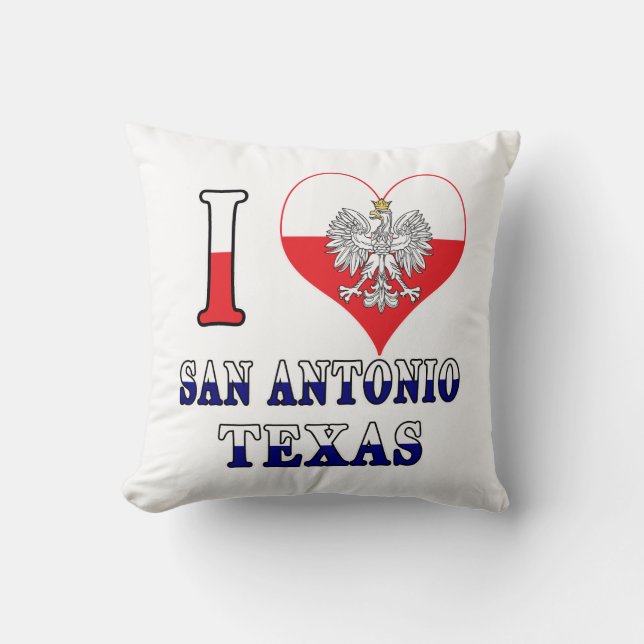 Almofada Eu amo San Antonio Texas (Frente)
