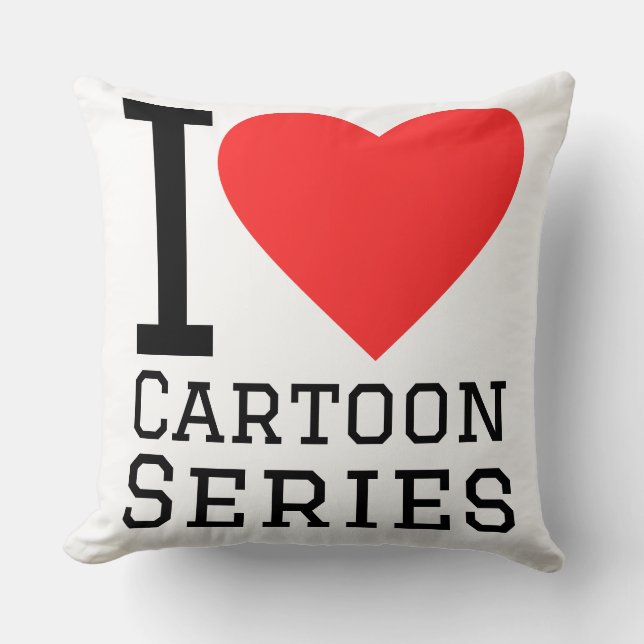 Almofada Eu amo séries de desenho animado  (Frente)