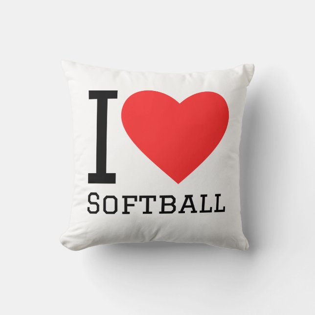 Almofada Eu amo softball (Frente)