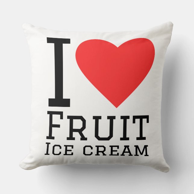 Almofada Eu amo sorvete de fruta (Frente)