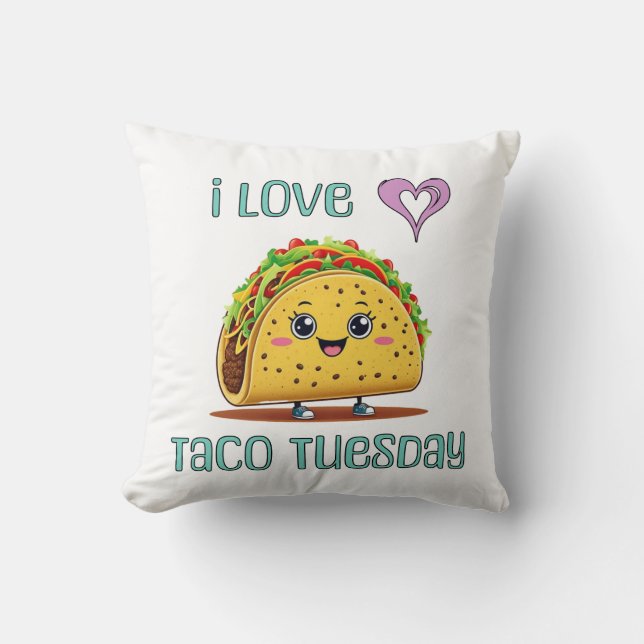 Almofada Eu Amo Terça-Feira de Taco (Frente)