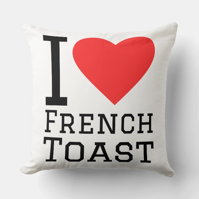Almofada Eu amo torrada francesa (Frente)