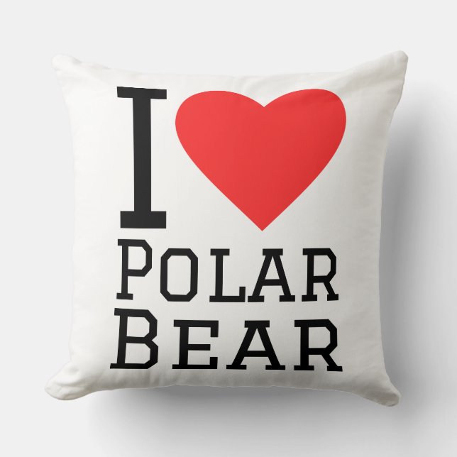 Almofada Eu amo urso polar (Frente)