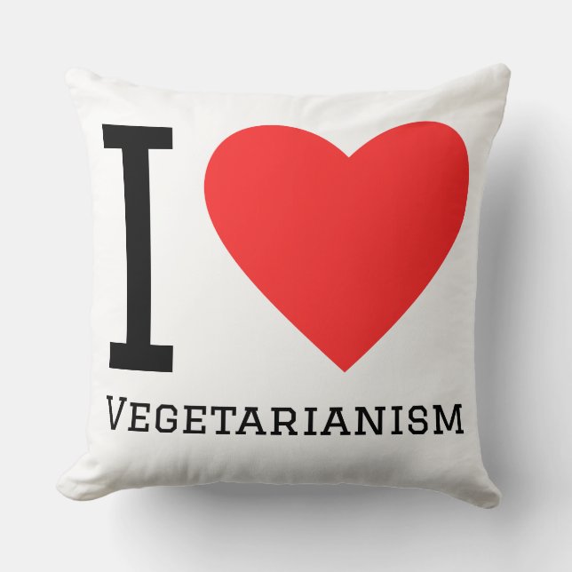 Almofada Eu amo vegetarianismo  (Frente)