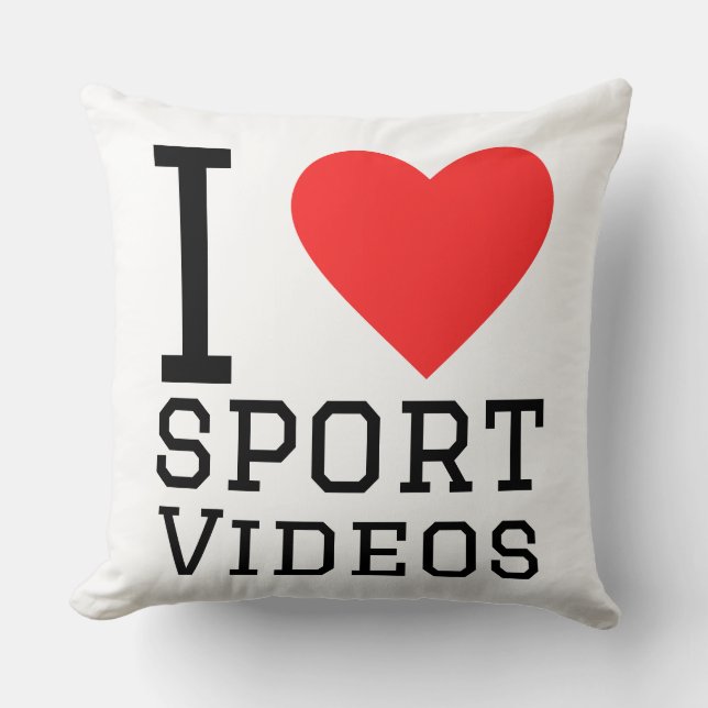 Almofada Eu amo vídeo esportivo (Frente)