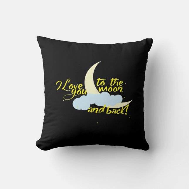 Almofada Eu Amo Você Até a Lua e de Volta Design Artístico  (Frente)