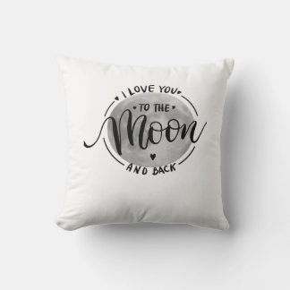 Almofada Eu Amo Você Até a Lua e de Volta Elegante e Sentid
