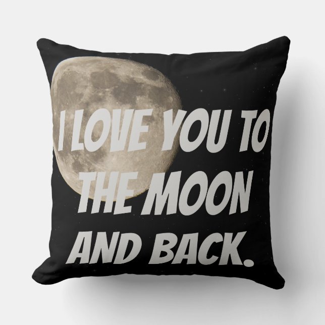 Almofada Eu amo você personalizado até a Lua e de volta (Frente)