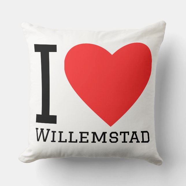 Almofada Eu amo Willemstad (Frente)