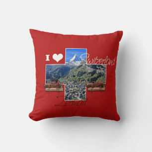 Almofada Eu amo Zermatt, Suiça, Travesseiro