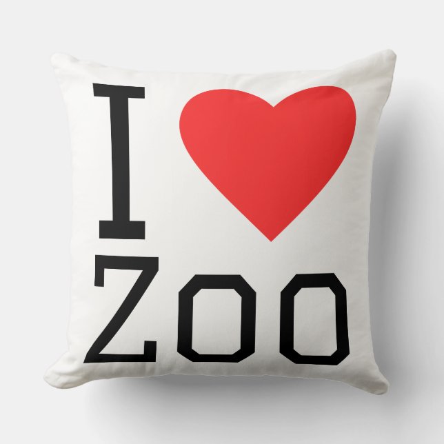 Almofada Eu amo zoológico (Frente)
