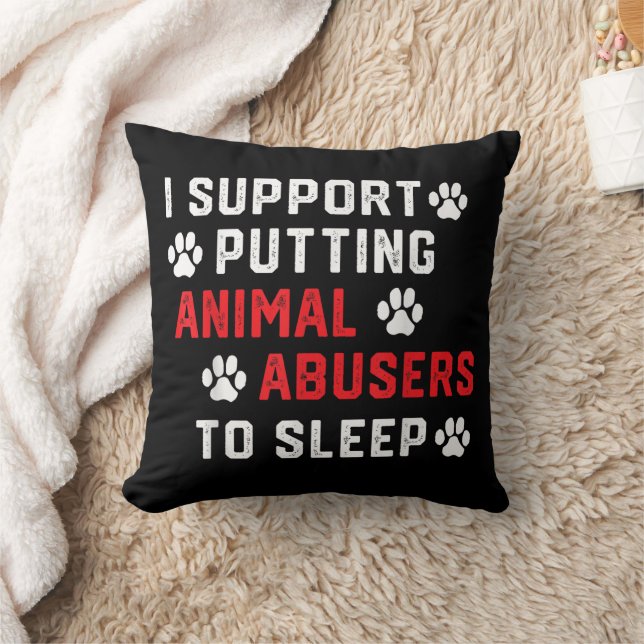 Almofada Eu Apoio Colocar Abusadores de Animais Para Dormir (Cobertor)