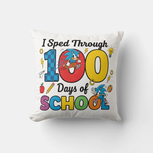 Almofada Eu Atravessei 100 Dias de Escola Gamer  (Frente)