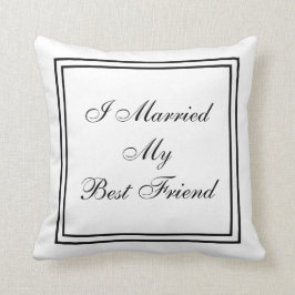 Almofada Eu casei minha data Wedding personalizada melhor
