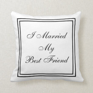 Almofada Eu casei minha data Wedding personalizada melhor
