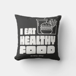Almofada Eu Como Comida Saudável Todos os Dias