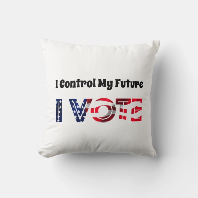 Almofada Eu Controlo o Meu Futuro - Eu Voto (Frente)