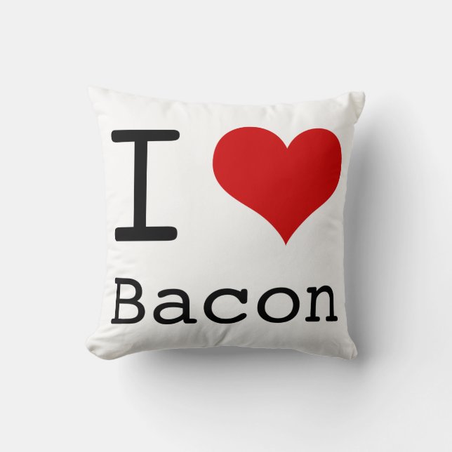 Almofada Eu coração Bacon (Frente)